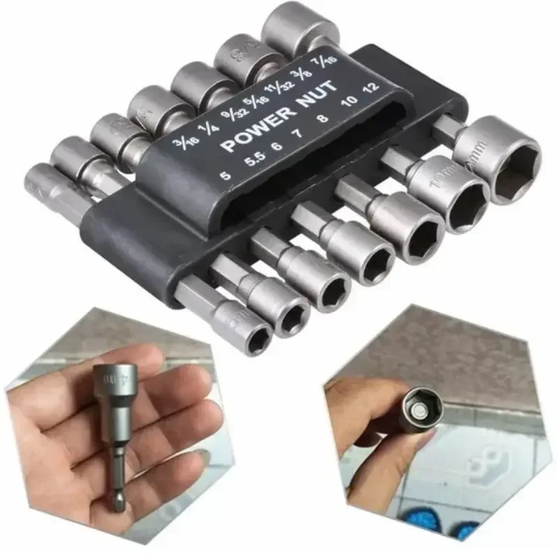 9/14Pcs 세트 소켓 렌치 전원 드릴 비트 너트 드 - Power Tools Pneumatic 리뷰 및 가격